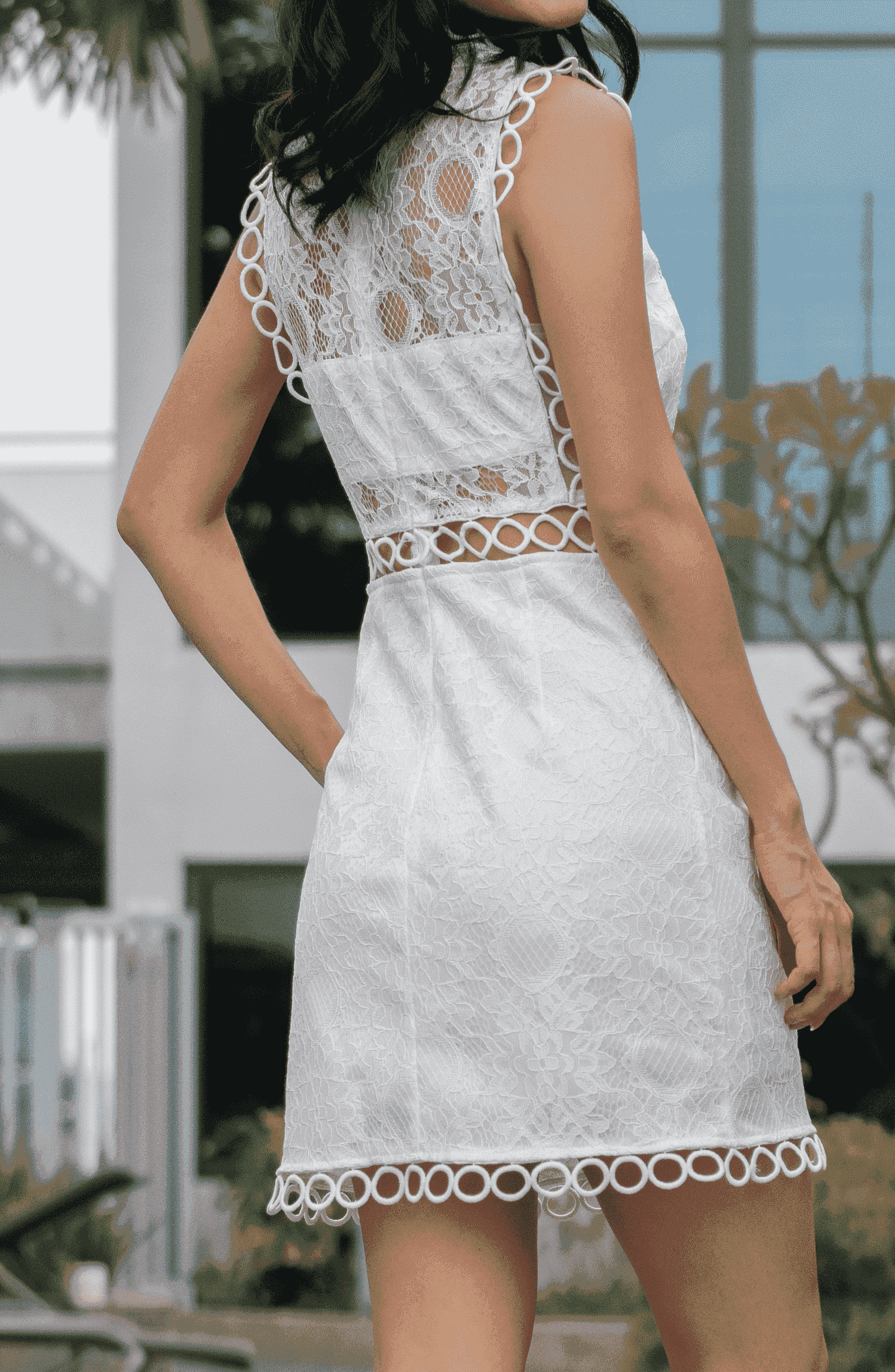 Wisteria White Lace Shift Dress