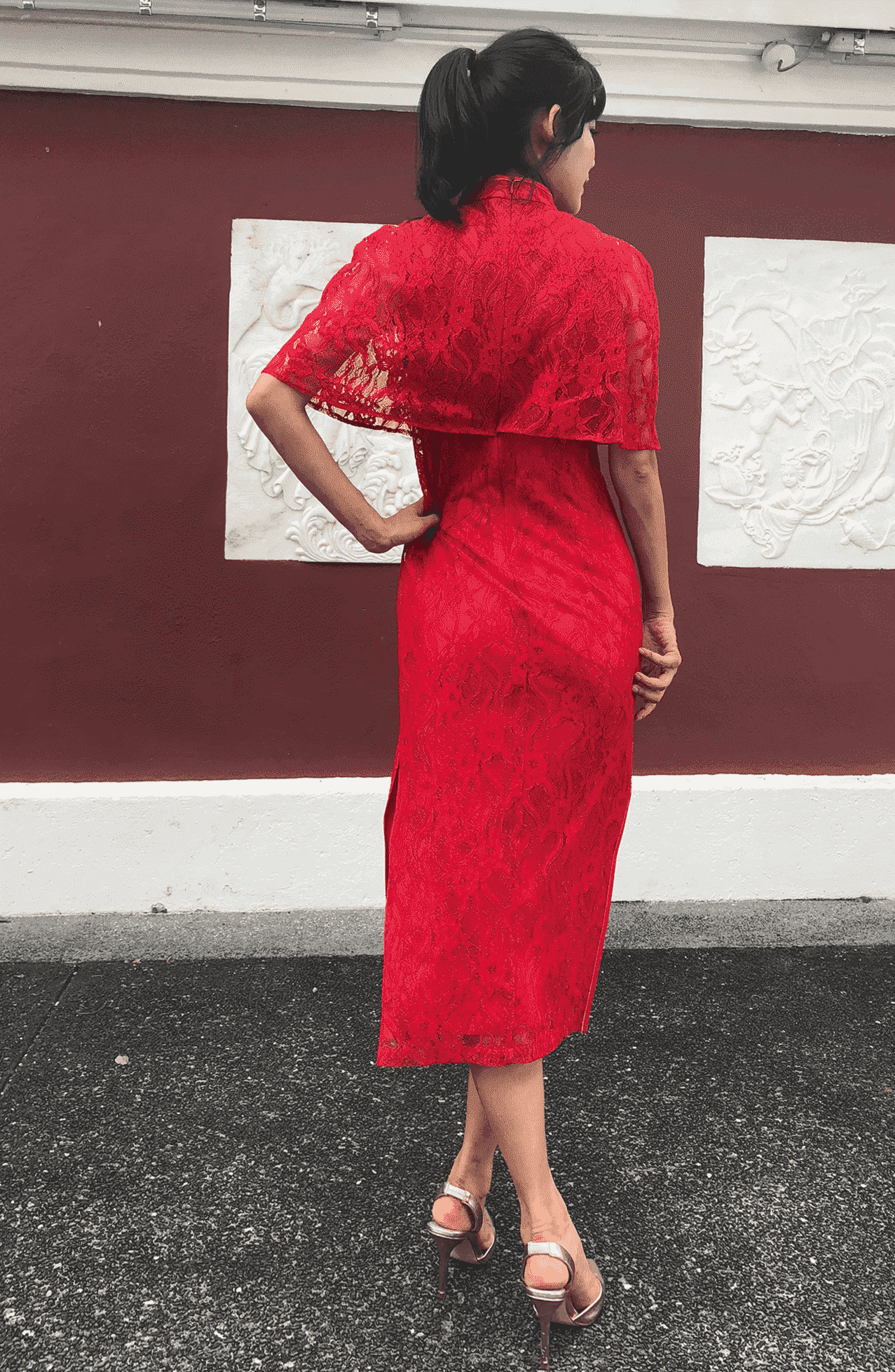 Genevieve Faux Jacket Lace Cheongsam