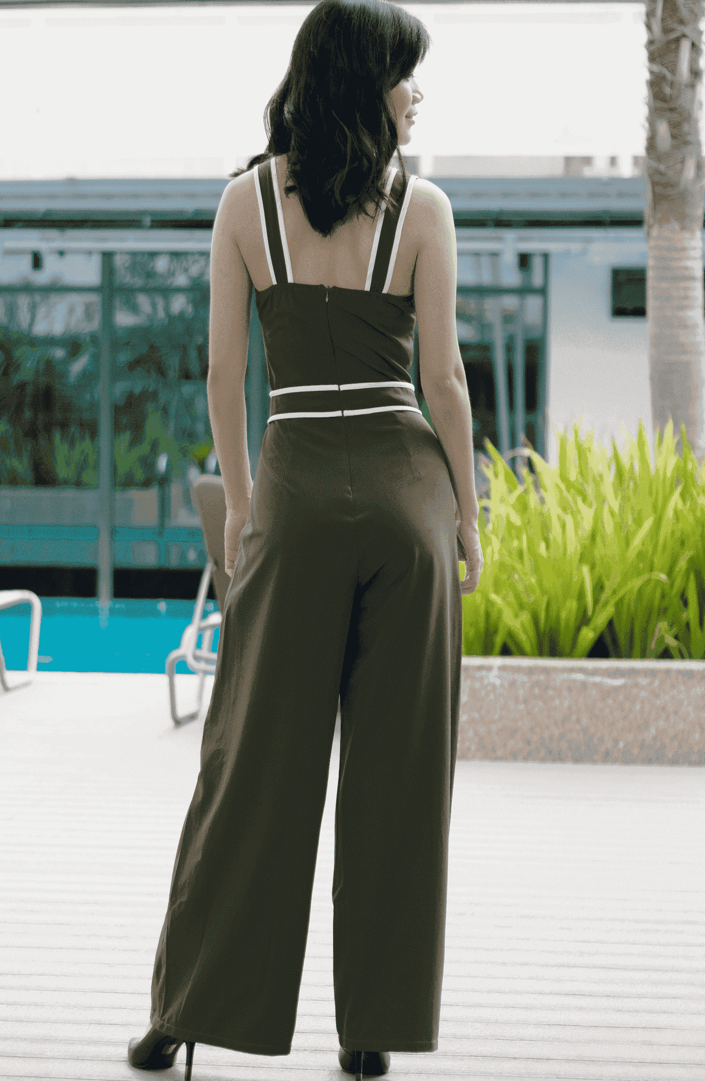 Georgia Strap Wide Leg Jumpsuit with Tie