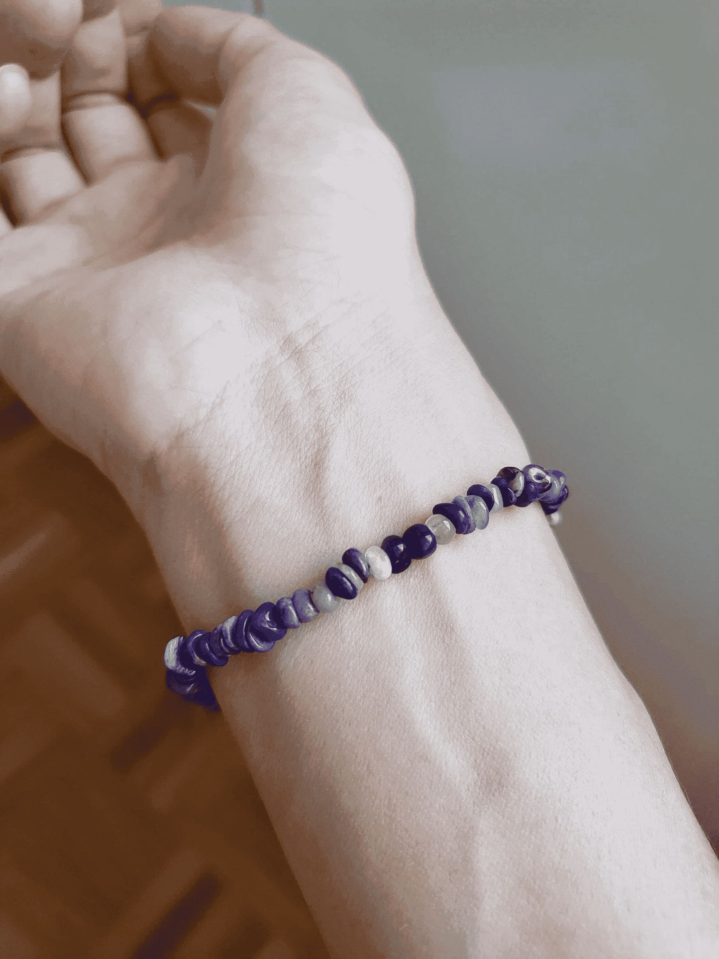 Sugilite RARE Natural Purple Premium Stone bead Crystal Gold Dainty mini Bracelet