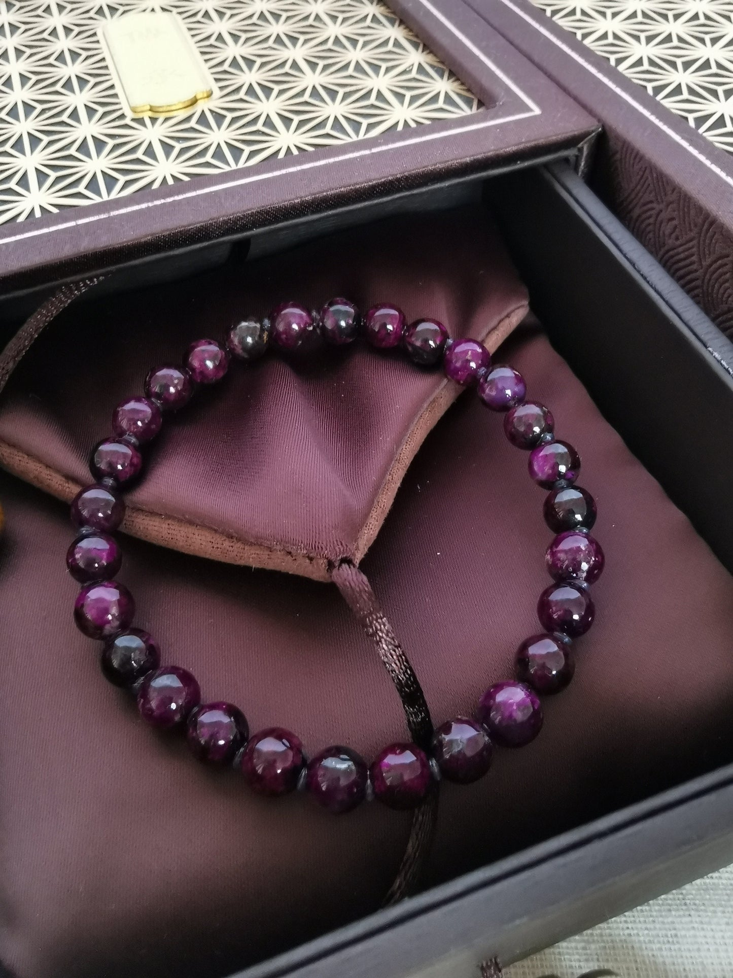 6.5mm Sugilite Natural High Quality Smooth Reddish Purple Round Bead Beaded Bracelet