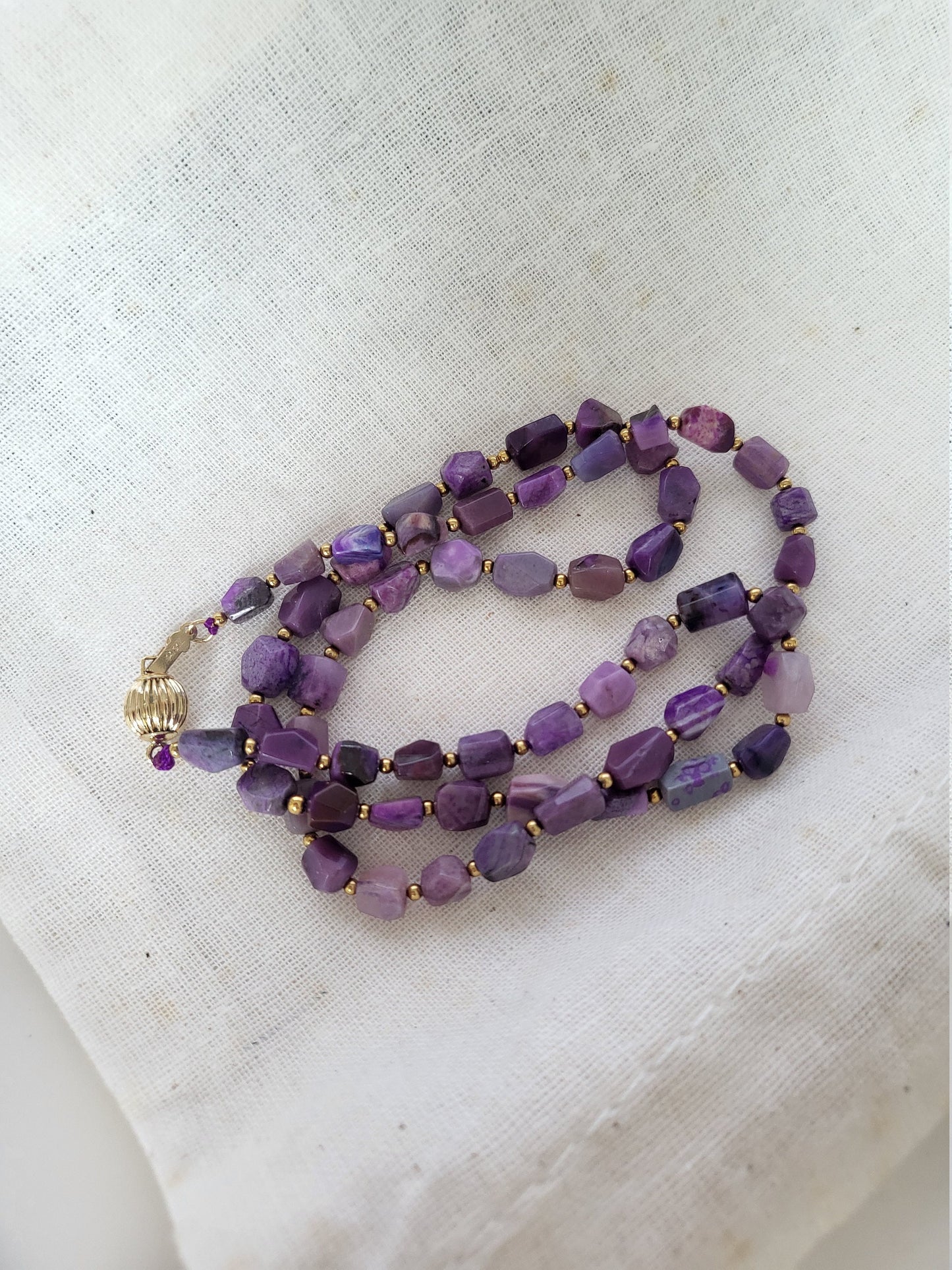 Natural Sugilite Purple Stone Chip beads Crystal Multi-rounds Bracelet Necklace