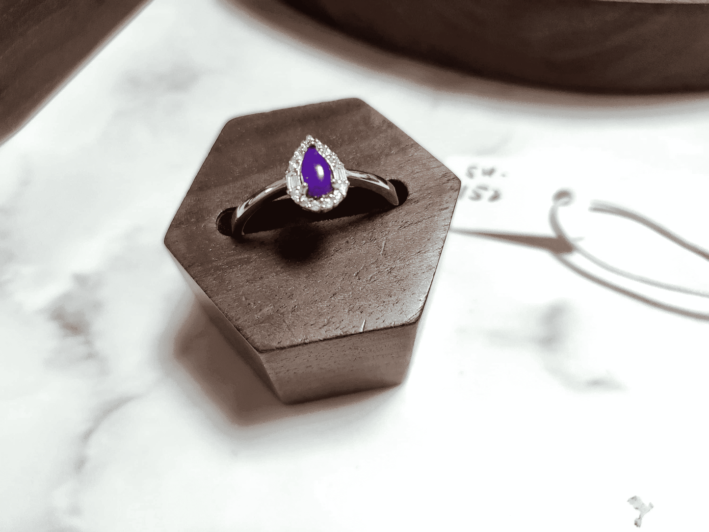 Natural Sugilite Ring RARE Gel Raw Stone Purple Gemstone Dainty Adjustable Silver Ring with Crystals