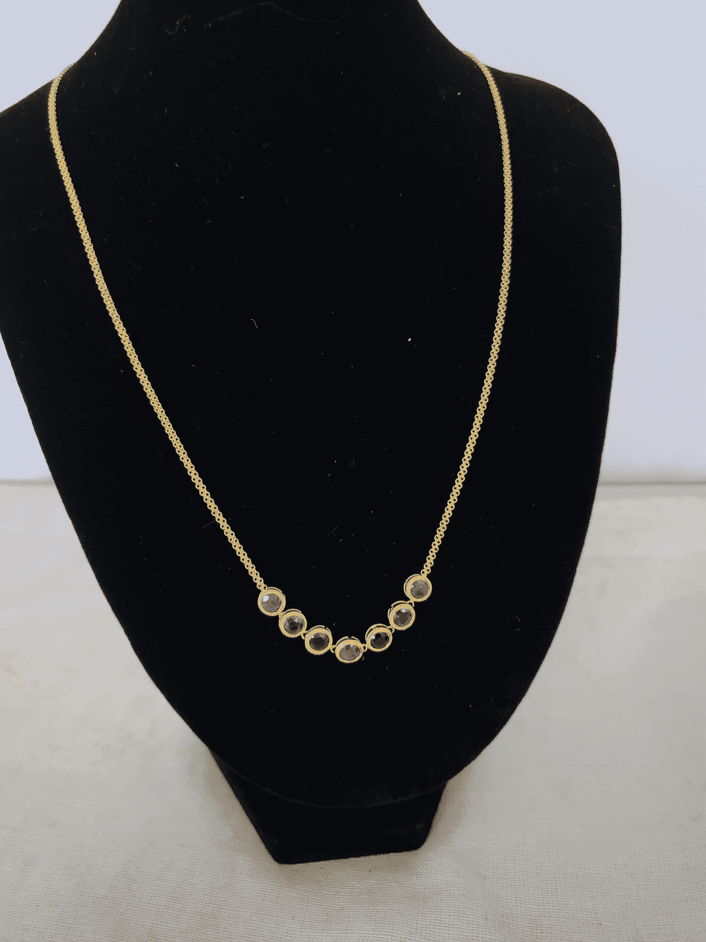 Thai Design Natural 18K Gold Burma Ruby Sapphire Necklace Rare Gemstone Dainty