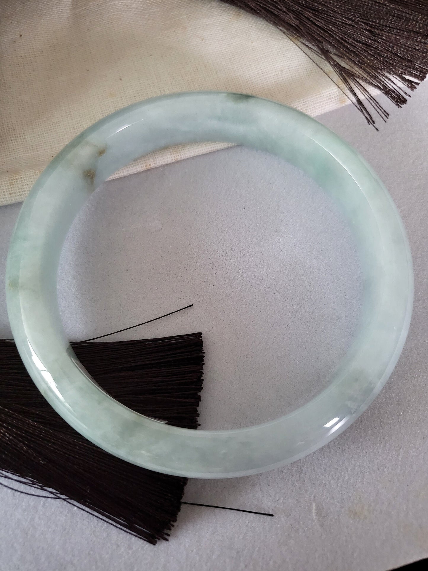 62.5mm Jadeite Grade A Bangle Natural Burma Jade Lavender [SEA PARADISE COLLECTION]