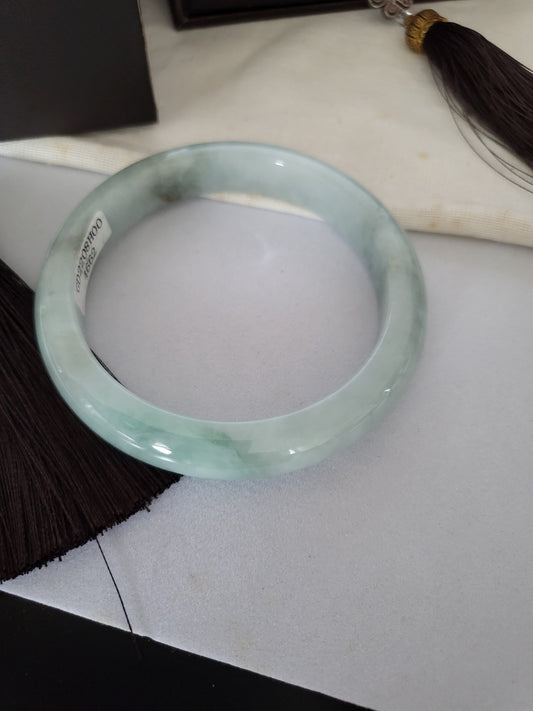 58.7mm Jadeite Grade A Bangle Natural Burma Jade Lavender [SEA PARADISE COLLECTION]