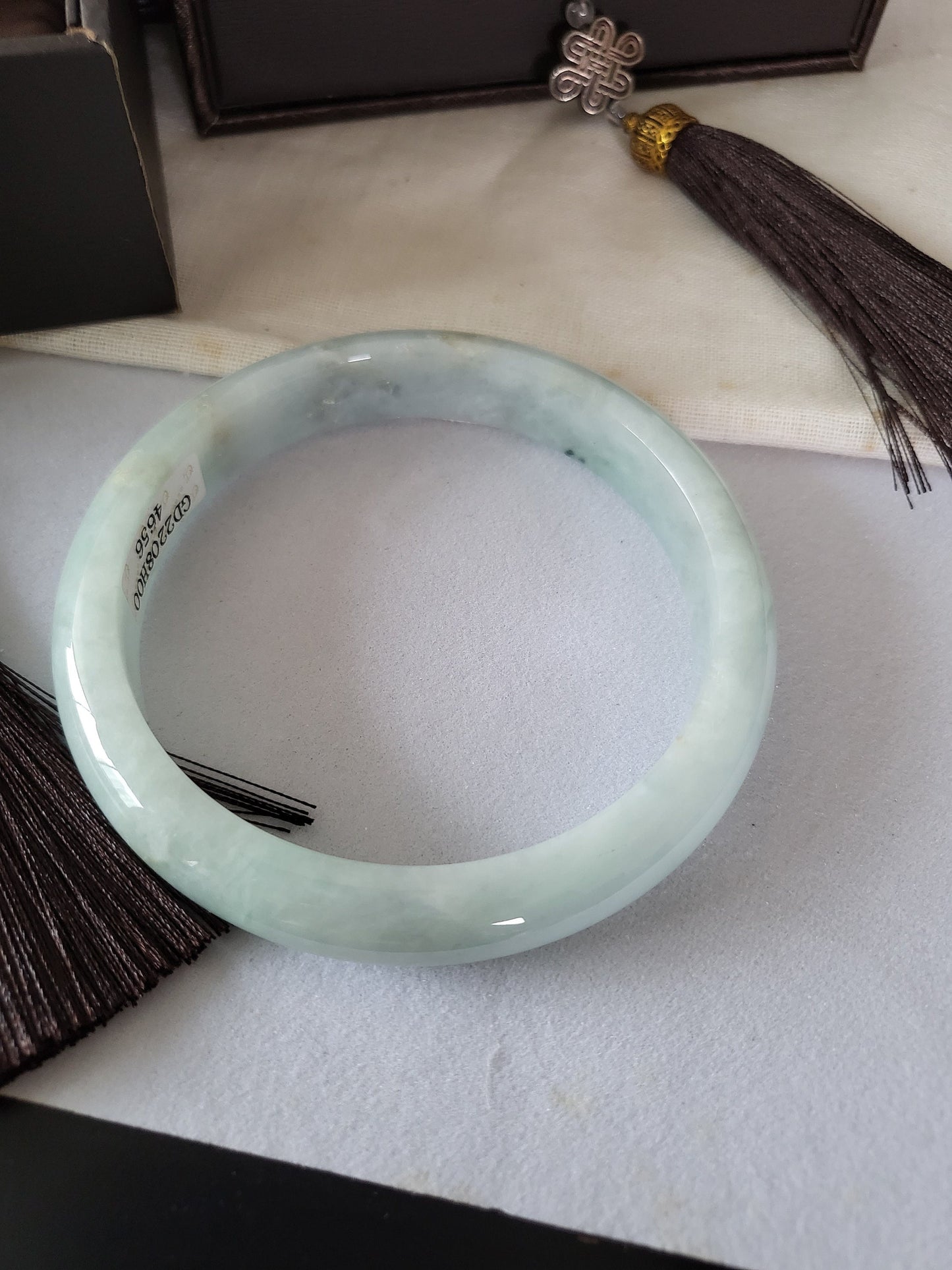 62.3mm Jadeite Grade A Bangle Natural Burma Jade Lavender [SEA PARADISE COLLECTION]