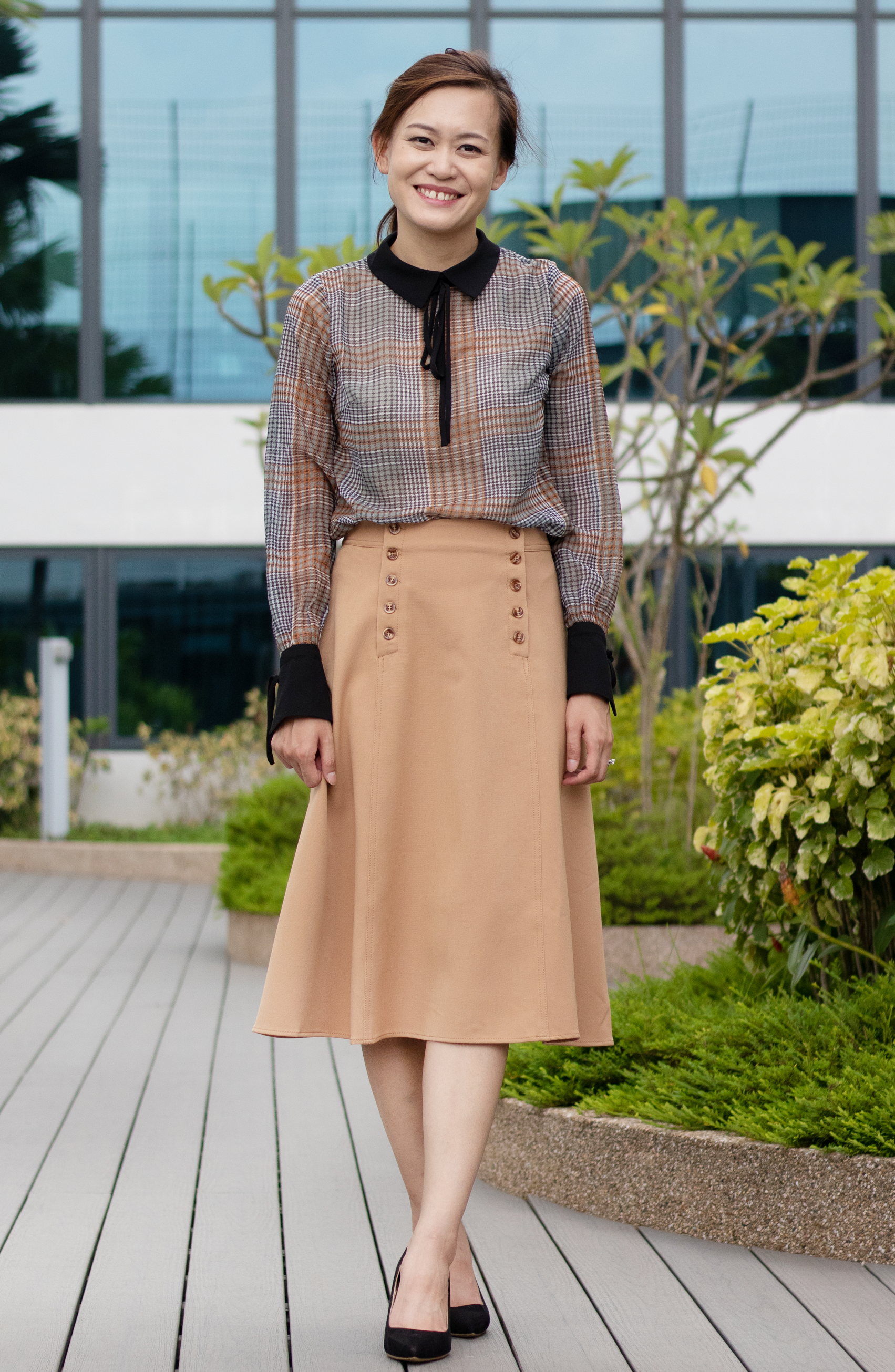Double-Breast Camel Skirt