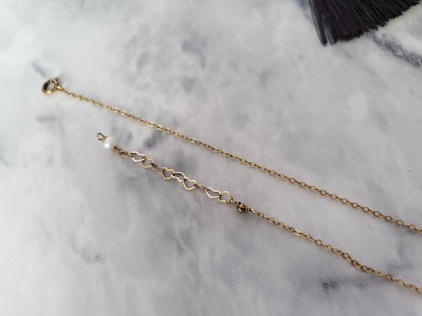 14K Gold Dainty Pearl Velvet Sugilite Necklace