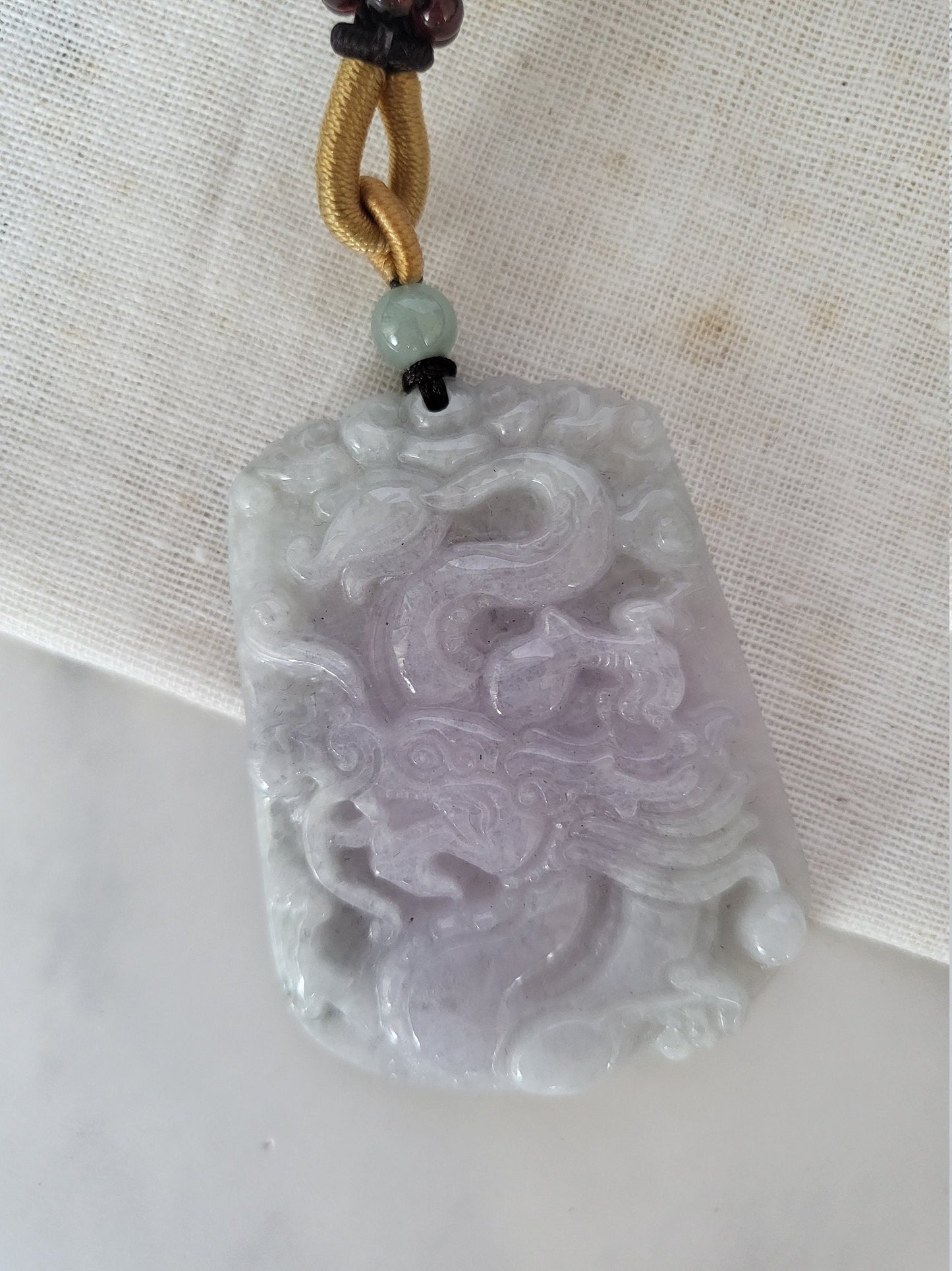 CLEARANCE Natural Lavender Jadeite Grade A Dragon Jade Pendant Ornament Charm