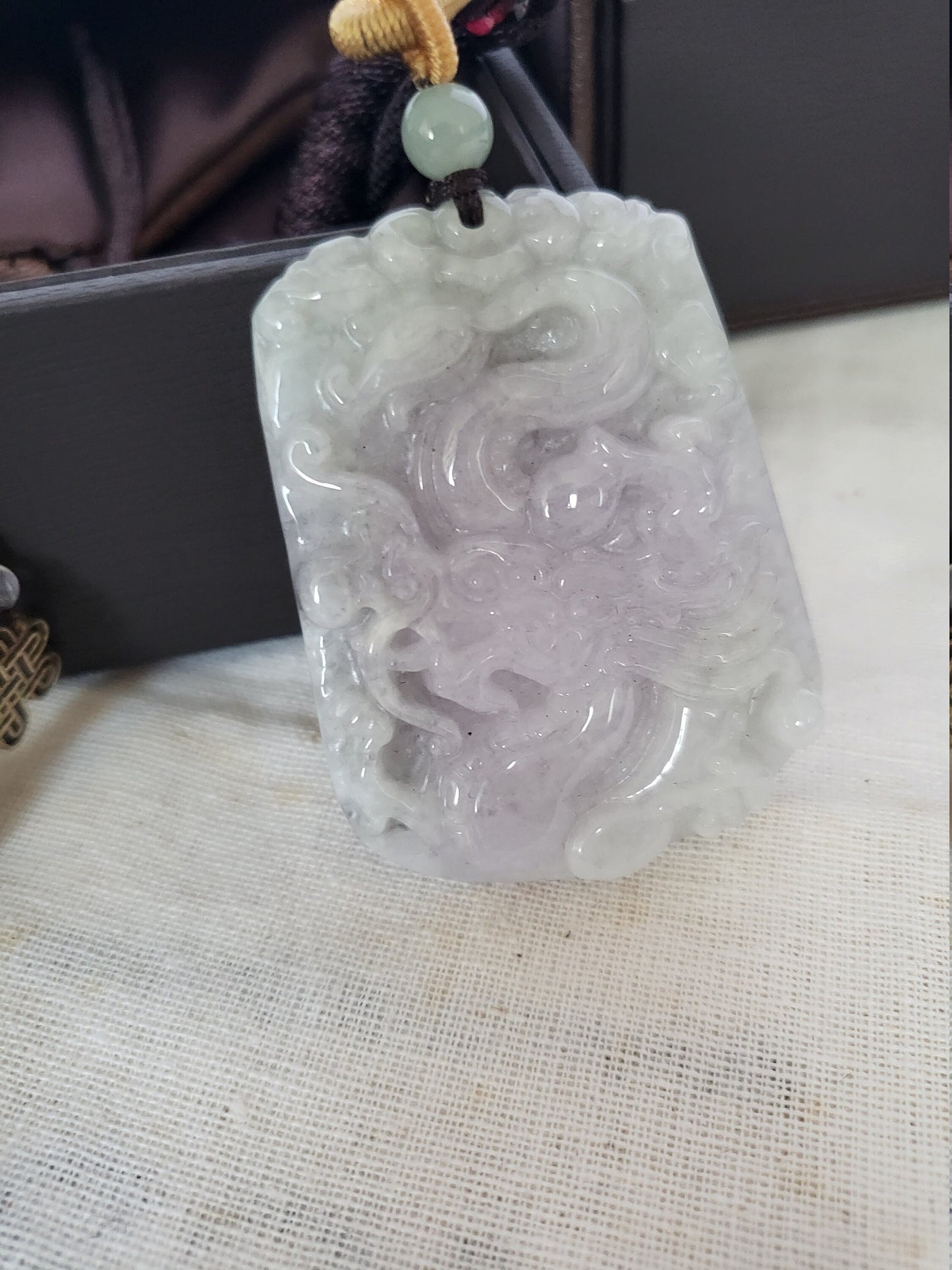 CLEARANCE Natural Lavender Jadeite Grade A Dragon Jade Pendant Ornament Charm