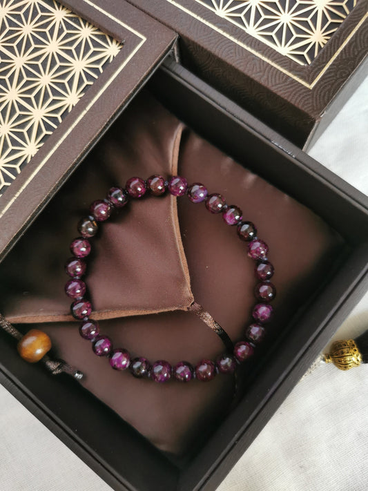 6.5mm Sugilite Natural High Quality Smooth Reddish Purple Round Bead Beaded Bracelet