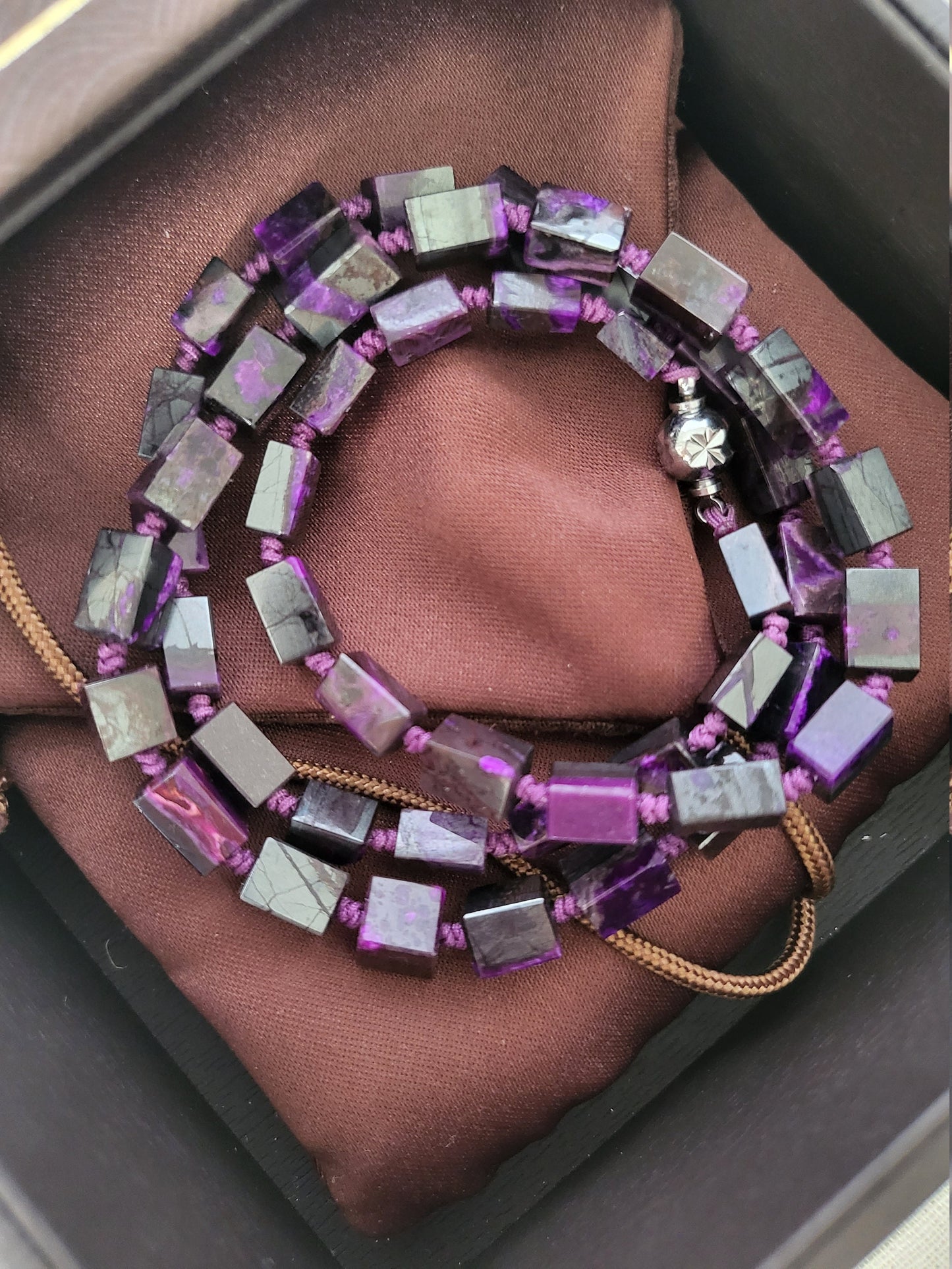 5.2mm RARE Sugilite Natural Premium Reddish Purple Stone Crystal Bracelet Necklace