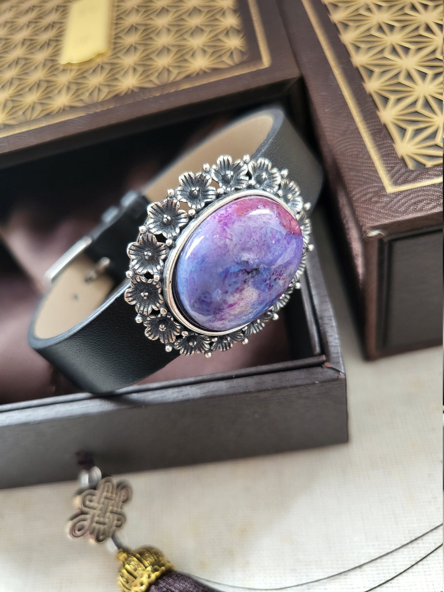 Natural Sugilite Purple Vintage Rare Stone Bracelet Adjustable Watch Strap Style