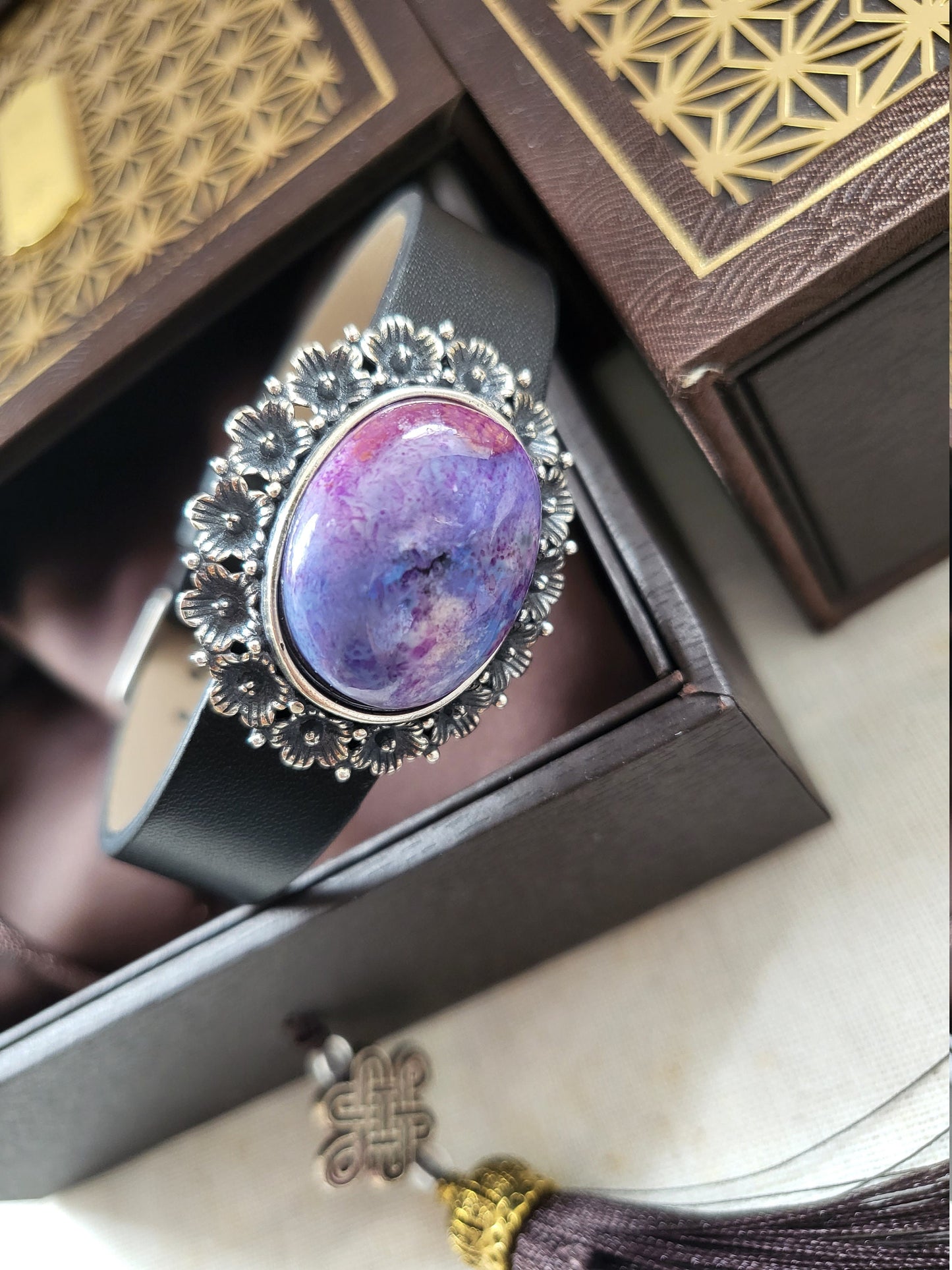 Natural Sugilite Purple Vintage Rare Stone Bracelet Adjustable Watch Strap Style