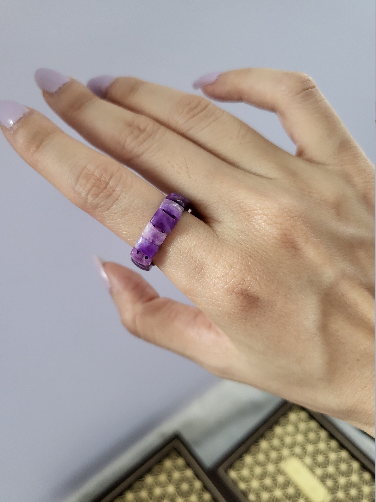 Sugilite Natural Premium Purple Bead Simple Dainty Healing Ring