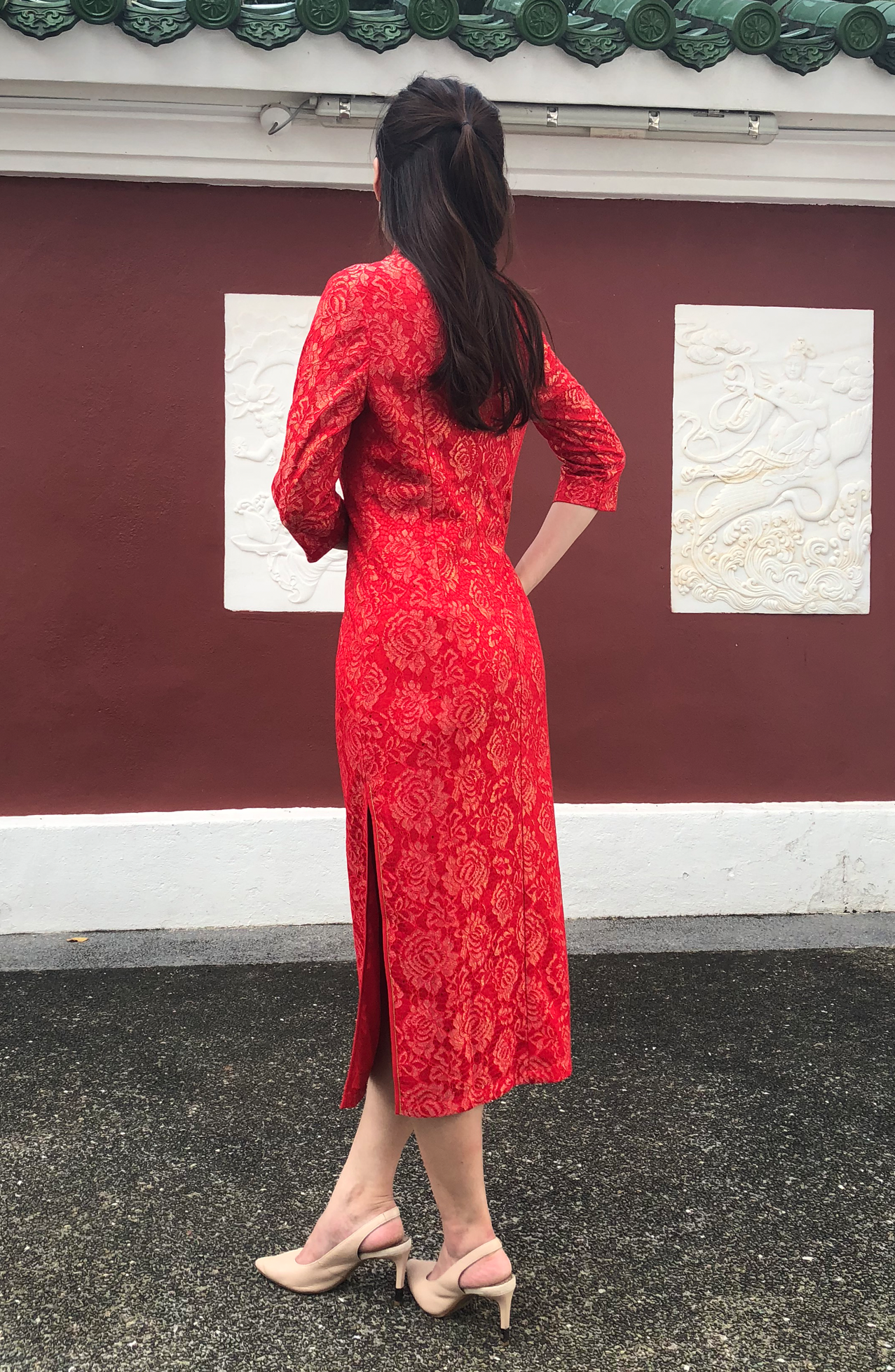 Red Penelope Phoenix Cheongsam Dress Qipao