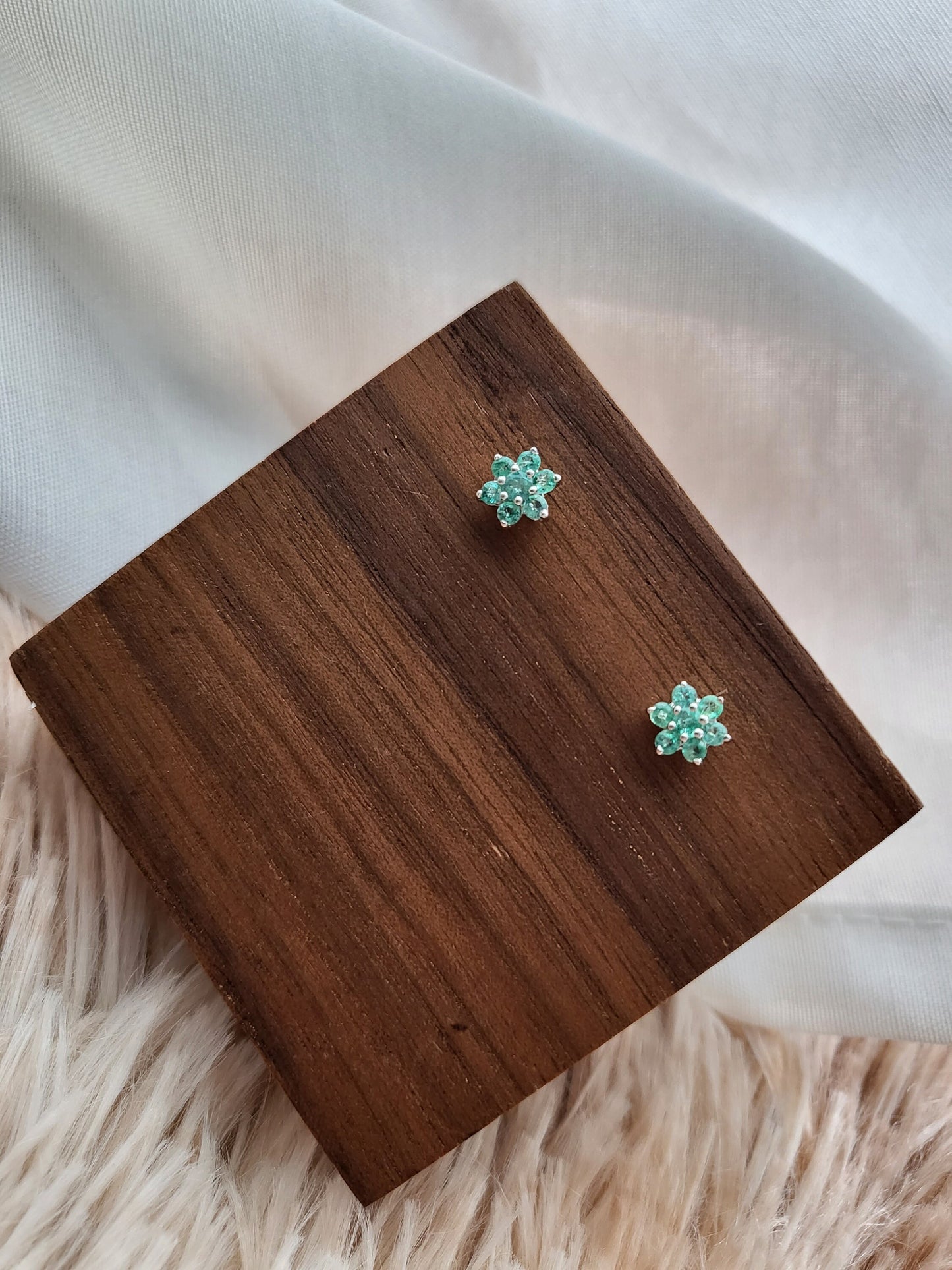 Emerald Earrings Green Simple Star Stud Authentic Earrings