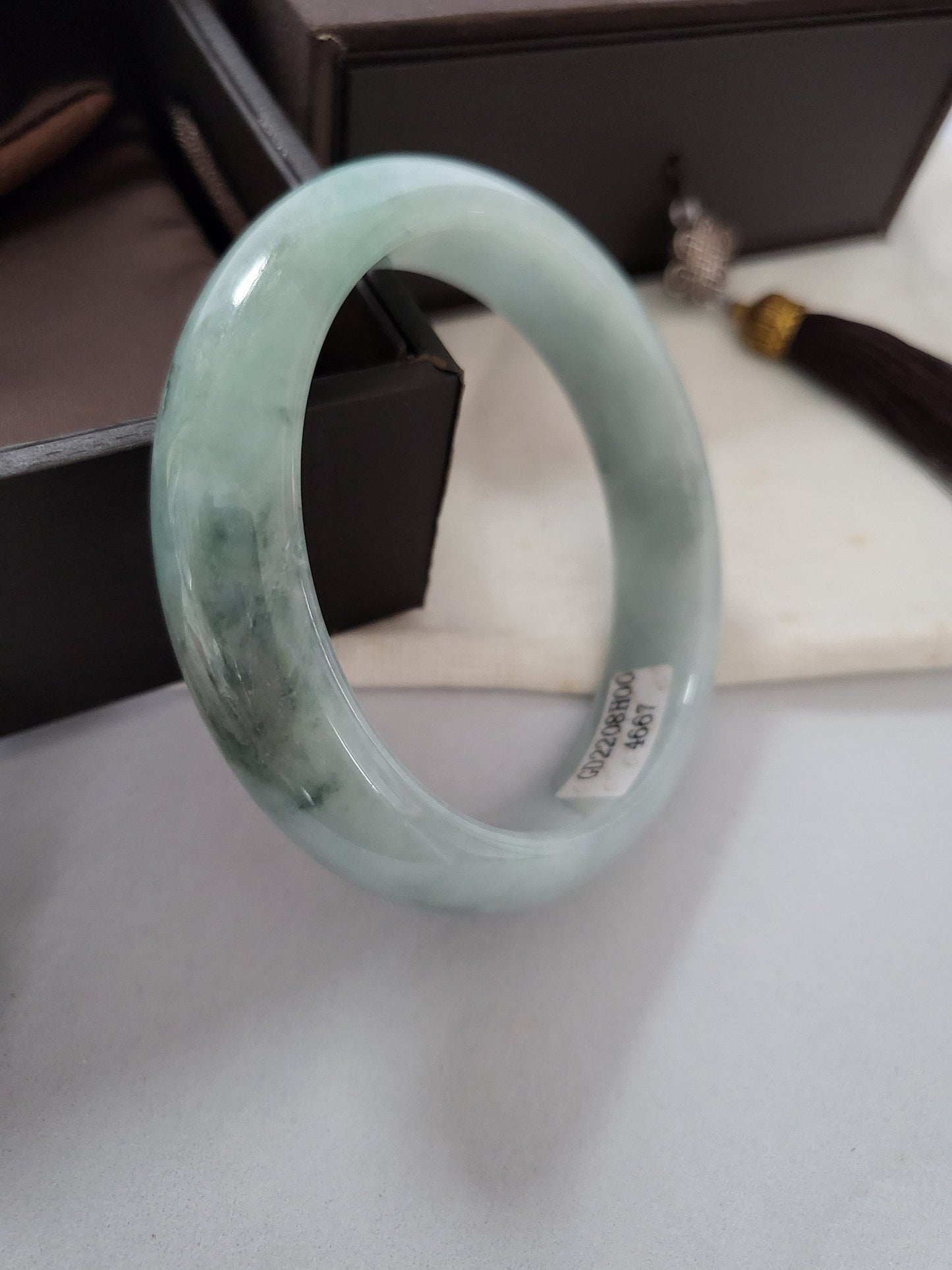 55.9mm Jadeite Grade A Bangle Natural Burma Jade Lavender [SEA PARADISE COLLECTION]