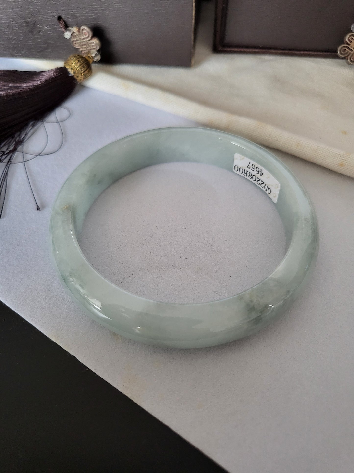 59.8mm Jadeite Grade A Bangle Natural Burma Jade Lavender [SEA PARADISE COLLECTION]