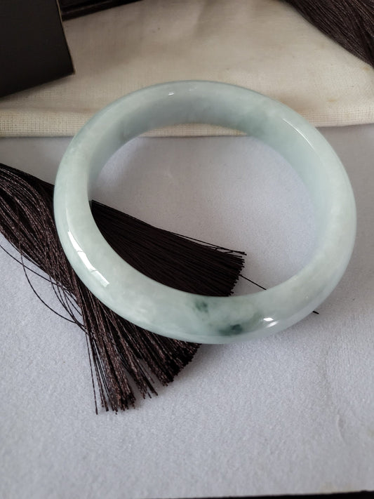 55.8mm Jadeite Grade A Bangle Natural Burma Jade Lavender [SEA PARADISE COLLECTION]