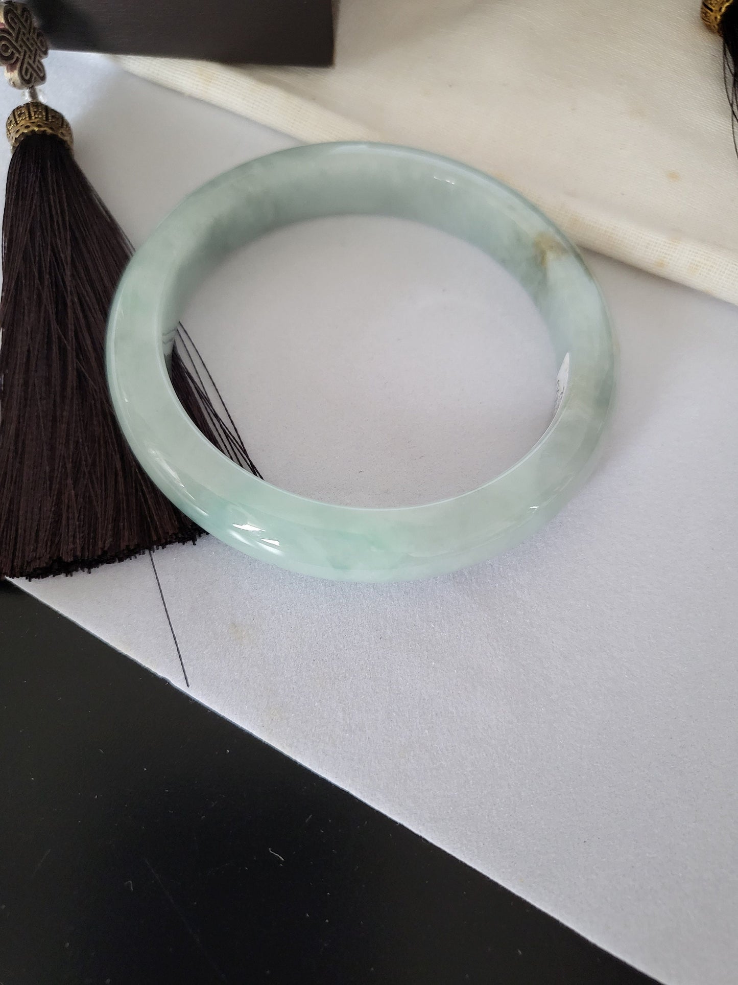 58.7mm Jadeite Grade A Bangle Natural Burma Jade Lavender [SEA PARADISE COLLECTION]