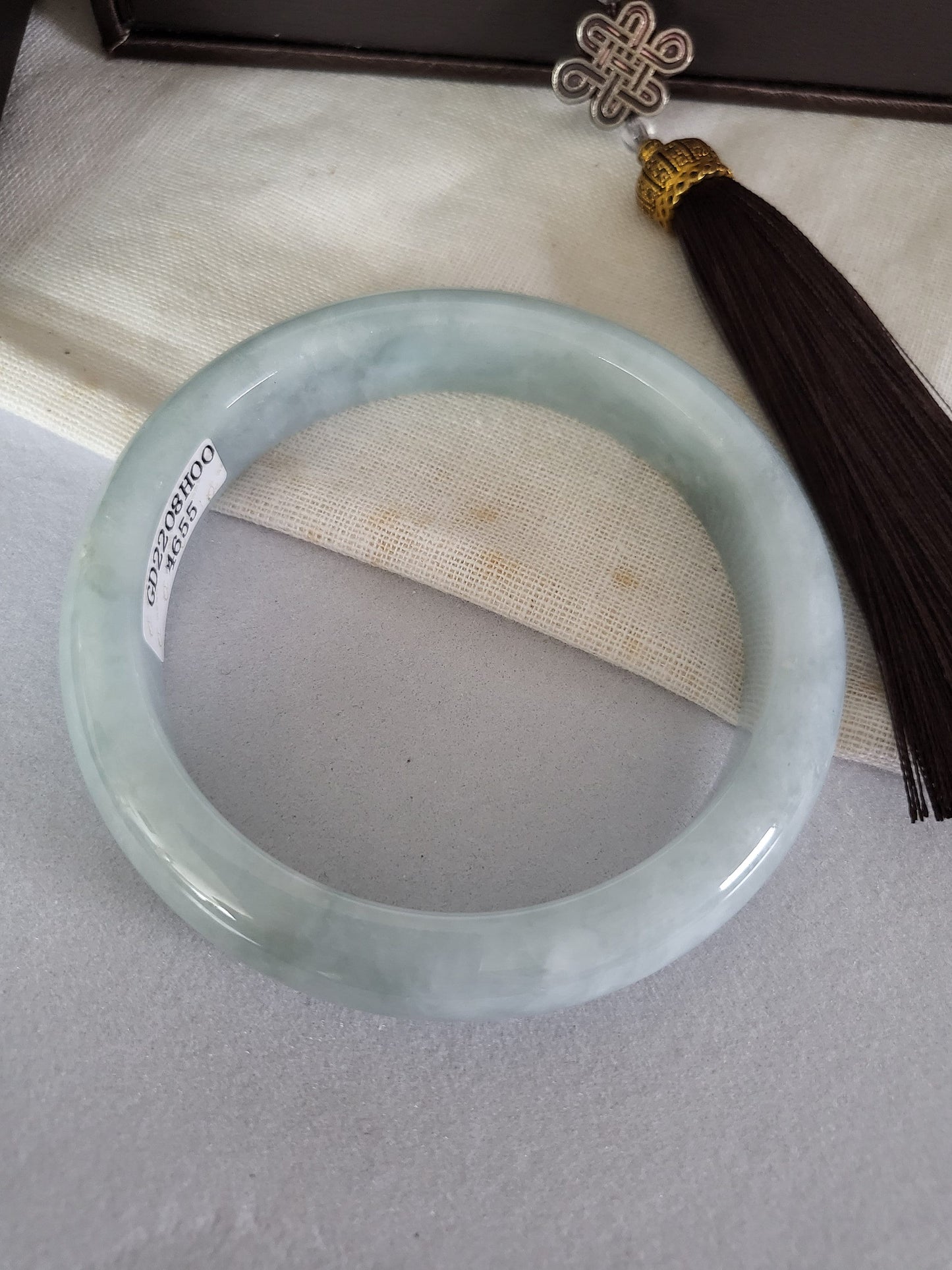 54.6mm Jadeite Grade A Bangle Natural Burma Jade Lavender [SEA PARADISE COLLECTION]