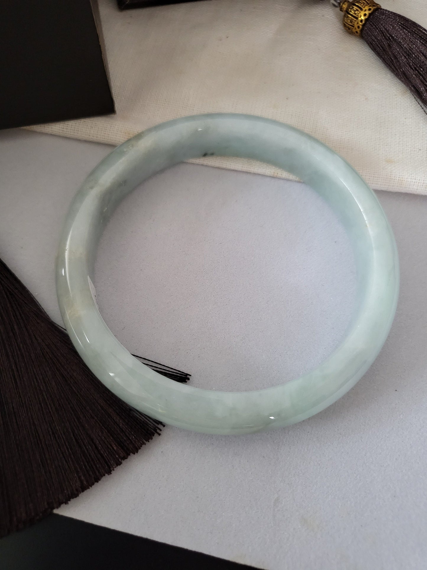 62.3mm Jadeite Grade A Bangle Natural Burma Jade Lavender [SEA PARADISE COLLECTION]