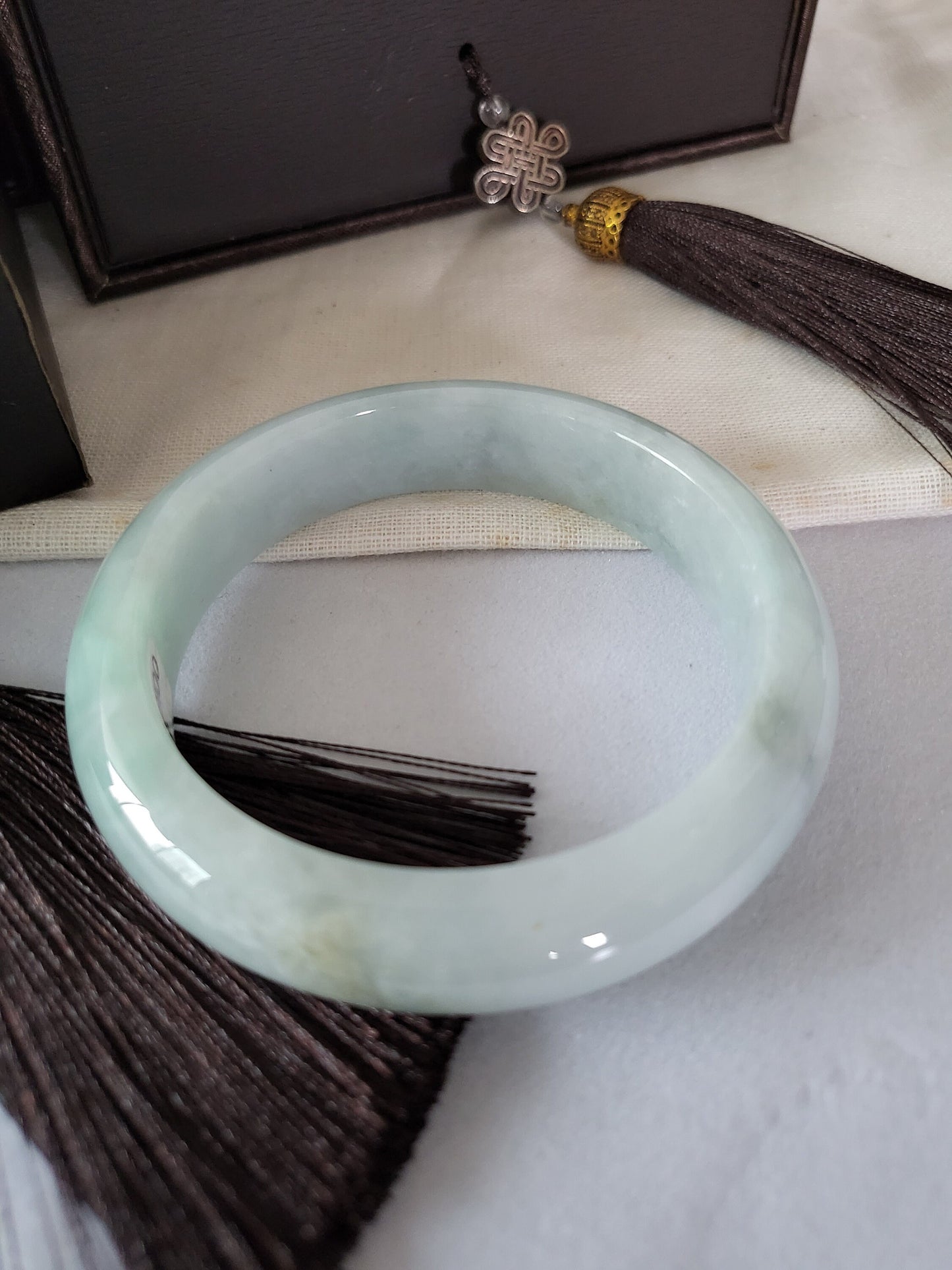 51.8mm Jadeite Grade A Bangle Natural Burma Jade Lavender [SEA PARADISE COLLECTION]