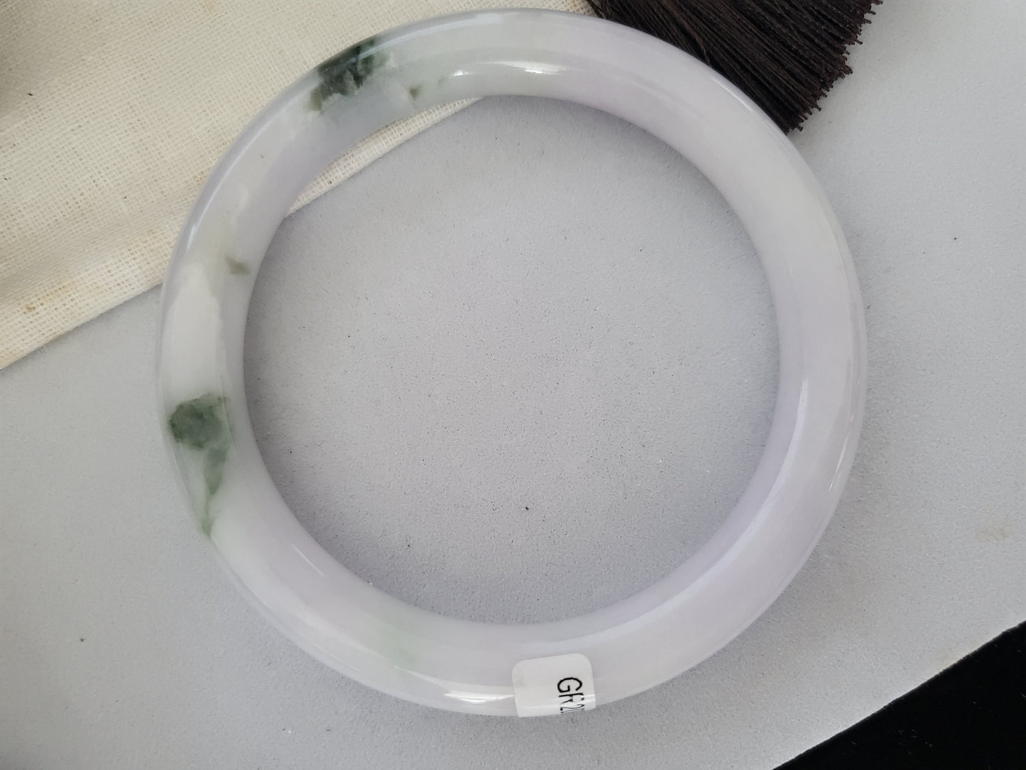 59.3 mm Jadeite Grade A Bangle Natural Burma Jade Rose Lavender Green [WINTER ROSE COLLECTION]